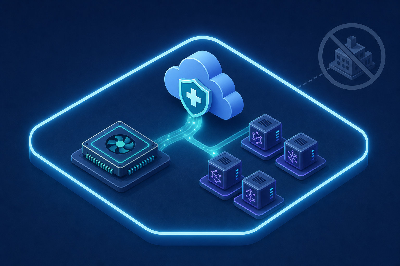 Illustration of a GPU inference workload kept inside a single secure cloud account boundary with external